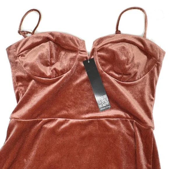 Trixxi Velvet Bustier Mini Bodycon Dress Size Medium Junior - Picture 3 of 8